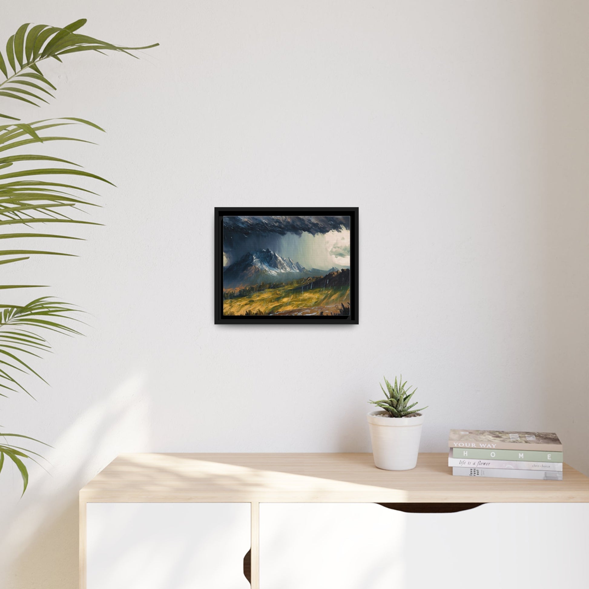 Transform Your Space with Landscape Raining in the Mountains Canvas Wall Art by QueenNoble