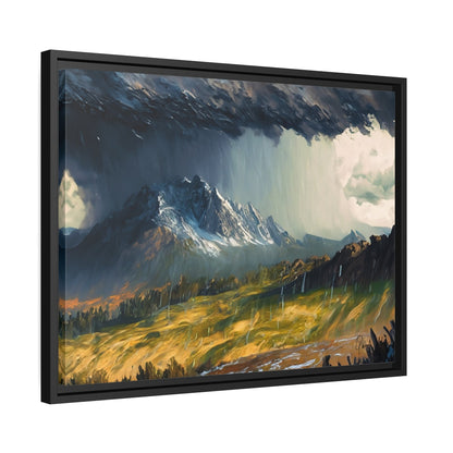 Transform Your Space with Landscape Raining in the Mountains Canvas Wall Art by QueenNoble