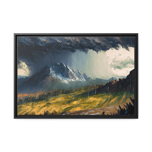Transform Your Space with Landscape Raining in the Mountains Canvas Wall Art by QueenNoble