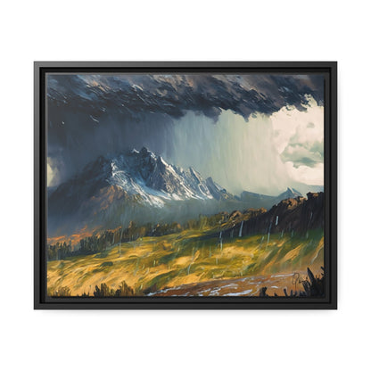 Transform Your Space with Landscape Raining in the Mountains Canvas Wall Art by QueenNoble